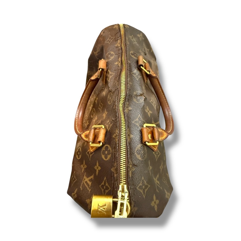 Louis Vuitton Speedy 30 Monogram Canvas Handbag Brown Satchel Classic - Picture 8 of 16